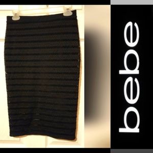 Bebe black pencil skirt, size small